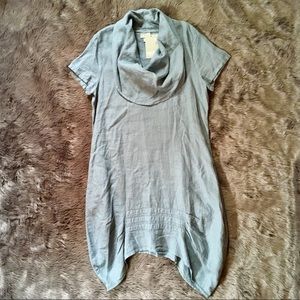 NICHE Linen Tunic Nilgun Derman Blue Cowl July 4th